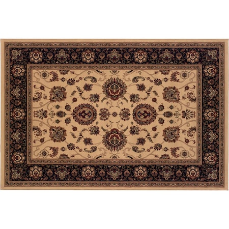 Sphinx By Oriental Weavers Area Rugs, Ariana 130/7 5X8 Rectangle - Ivory/ Black-Polypropylene A130/7160235ST